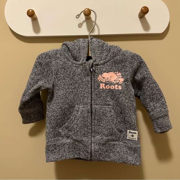 NWOT Roots Baby Organic Original Full Zip Hoodie and Sweats Salt and Pepper Set - Picture 2 of 12